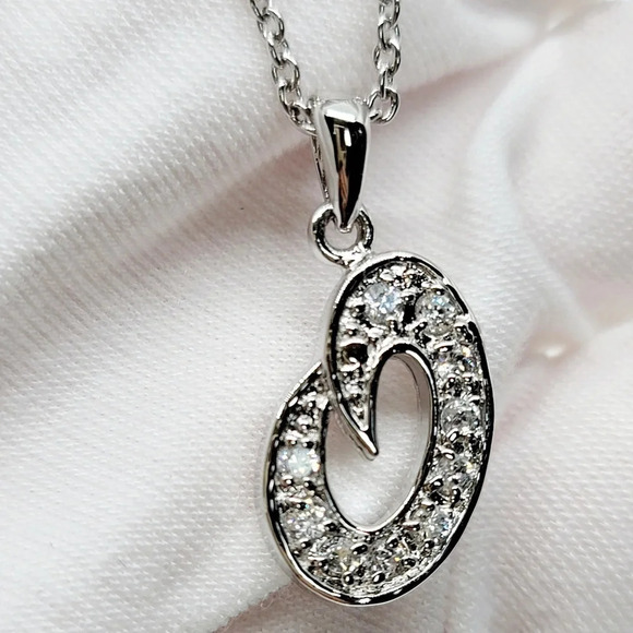 NWOT Sterling Silver Abstract Swirl Pendant Necklace - Picture 2 of 4